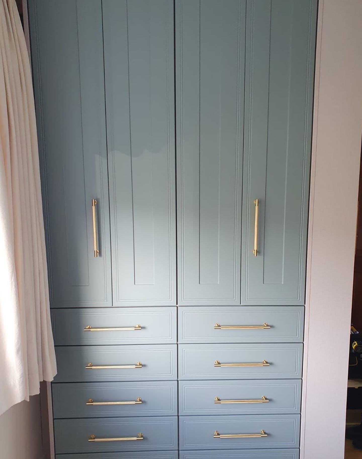 Denim Blue Fitted Hinged Wardrobe