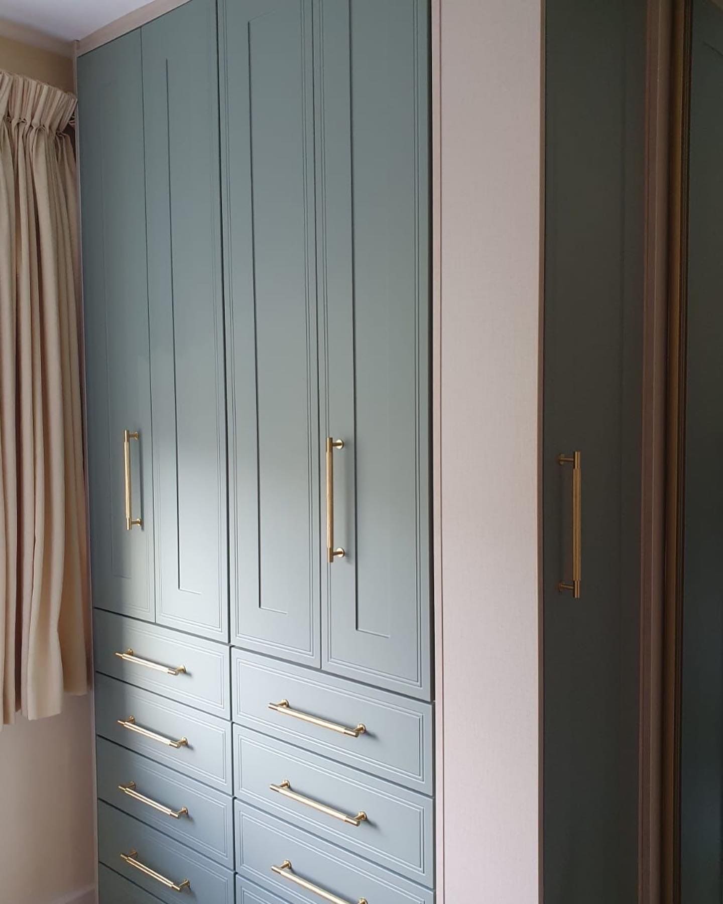 Denim Blue Fitted Hinged Wardrobe