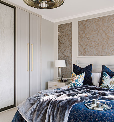 hinge and sliding wardrobe with bed