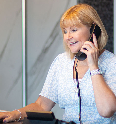 customer service on the phone to customer
