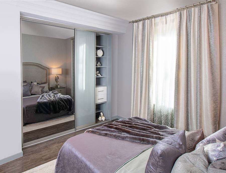 glass and mirror sliding wardrobe