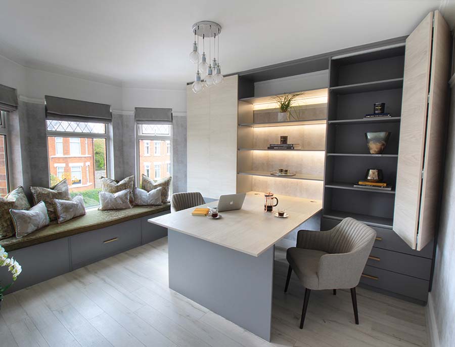 bifold wardrobe with desk
