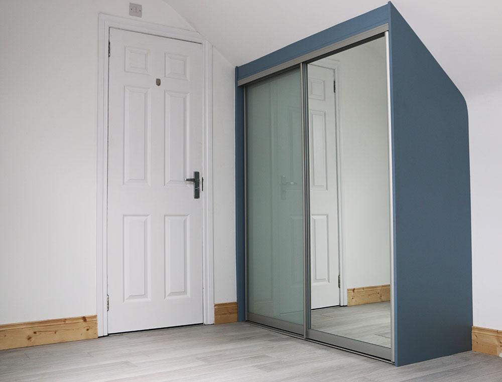 glass and mirror sliding wardrobe