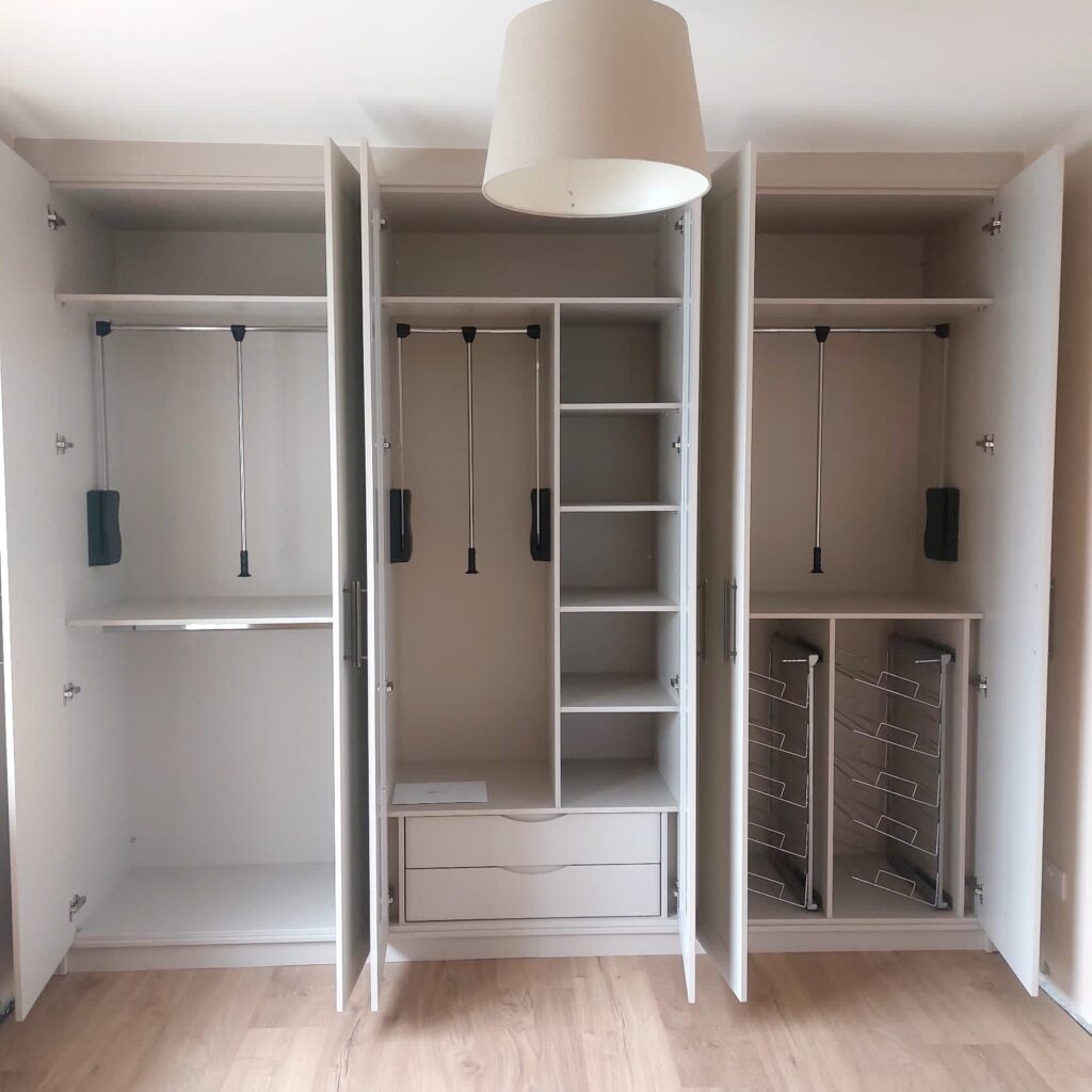 hinge wardrobe with accessories inside
