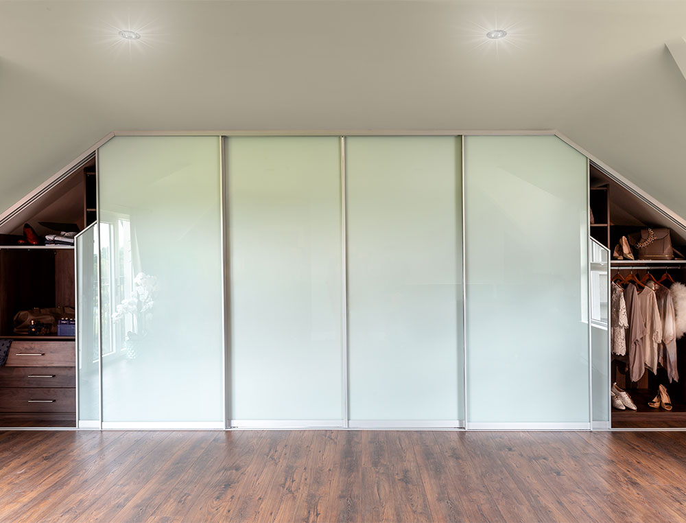 angled sliding glass wardrobe